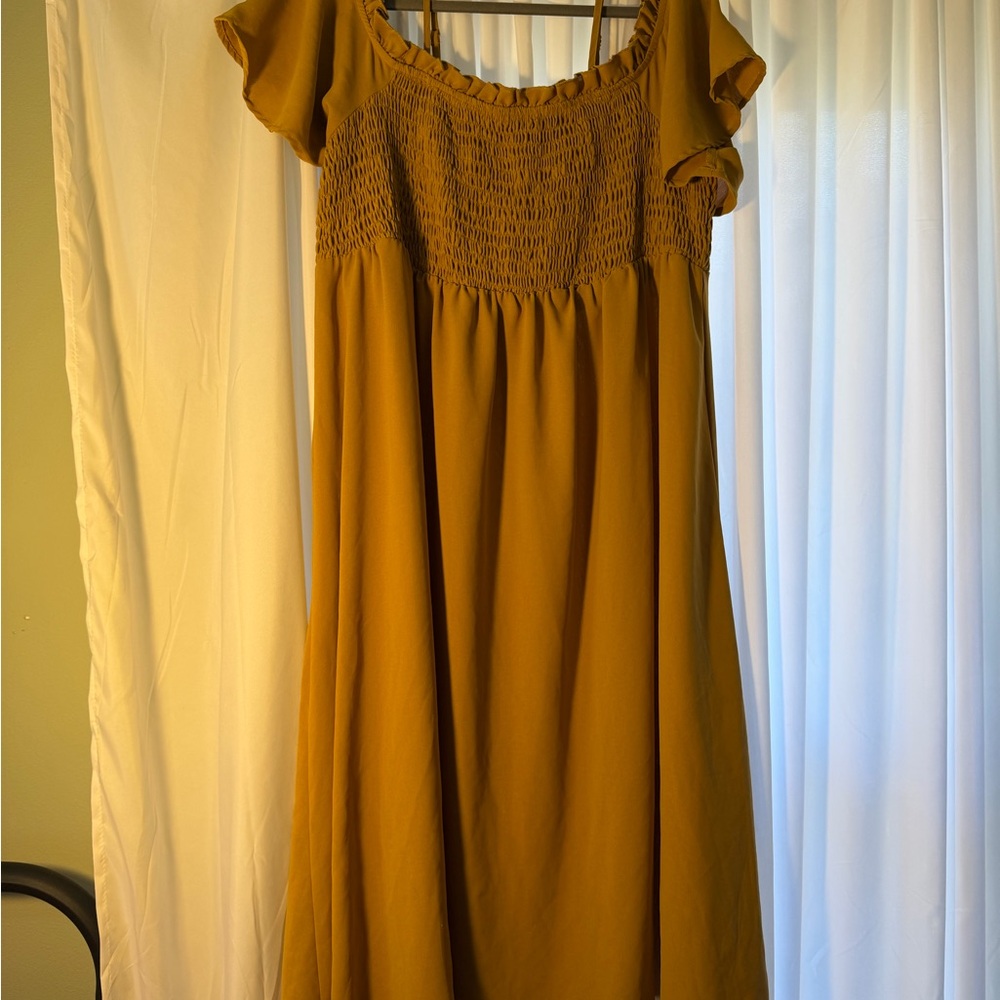 Elegant Mustard Dress